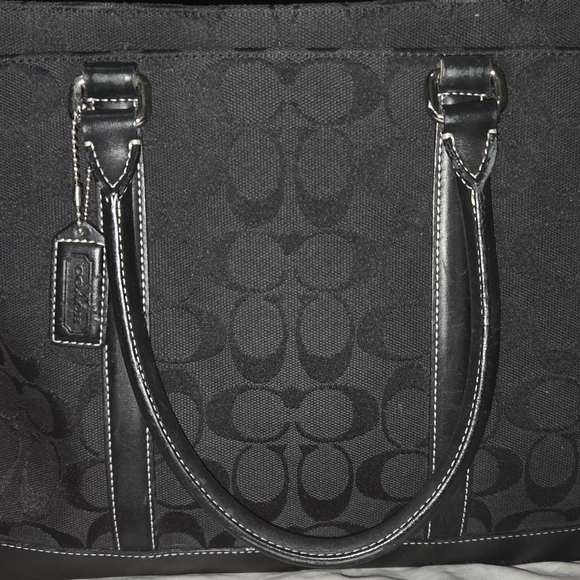 Authentic Coach 6088 Black Canvas &Leather Tote Laptop bag, business tote - Picture 8 of 8